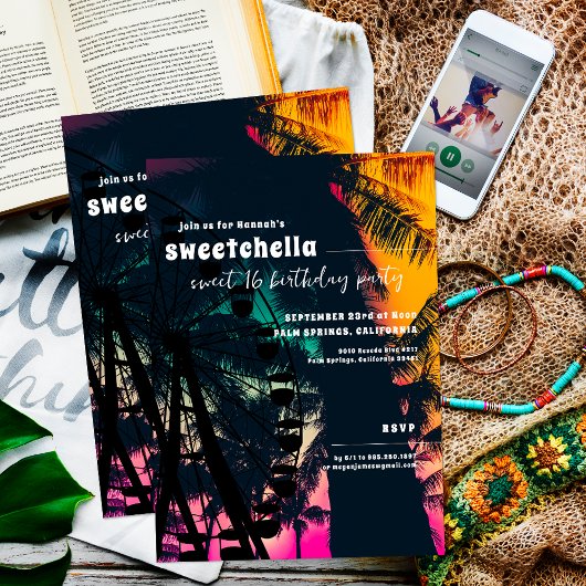 Invitation Festival de musique | Ferris Wheel Palms Sweet 16