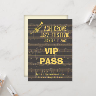 Invitation Festival de musique Pass Trompette d'or sur le cho