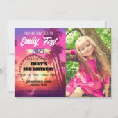 Invitation Festival de musique rose Fest Photo Anniversaire (Devant)