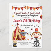 Invitation Festival du carnaval de cirque Animaux Anniversair (Devant / Derrière)