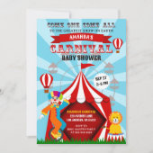 Invitation Festival du Carnaval de cirque Baby shower (Devant)