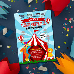 Invitation Festival du Carnaval de cirque Baby shower