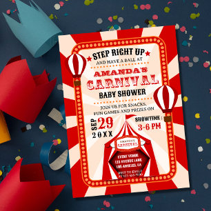 Invitation Festival du Carnaval de cirque Baby shower