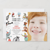 Invitation Festival du Carnaval de cirque moderne Photo Anniv (Devant)