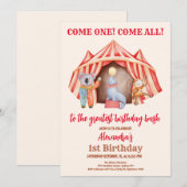 Invitation Festival du Carnaval de Cute Circus 1er anniversai (Devant / Derrière)