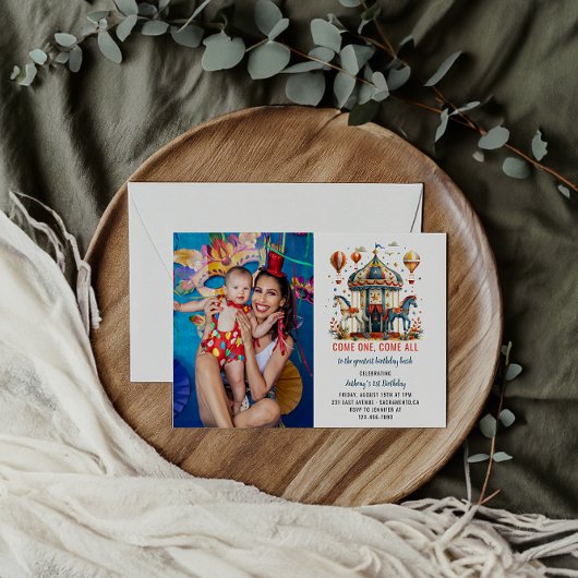 Invitation Festival du Carnaval de Cute Circus 1er anniversai