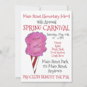 Invitation Festival du carnaval de printemps Pink Cotton Cand (Devant)