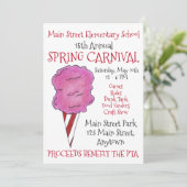 Invitation Festival du carnaval de printemps Pink Cotton Cand (Debout devant)
