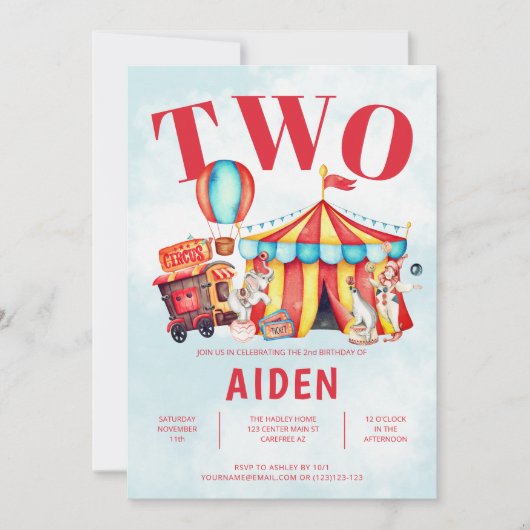 Invitation Festival du cirque du Carnaval 2e anniversaire de  (Devant)