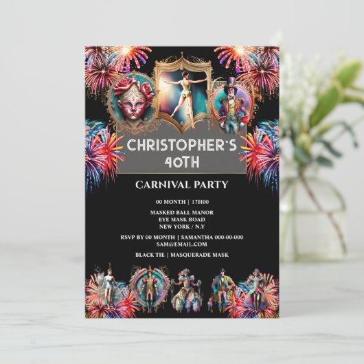 Invitation Festival du feu d'artifice du carnaval (Debout devant)