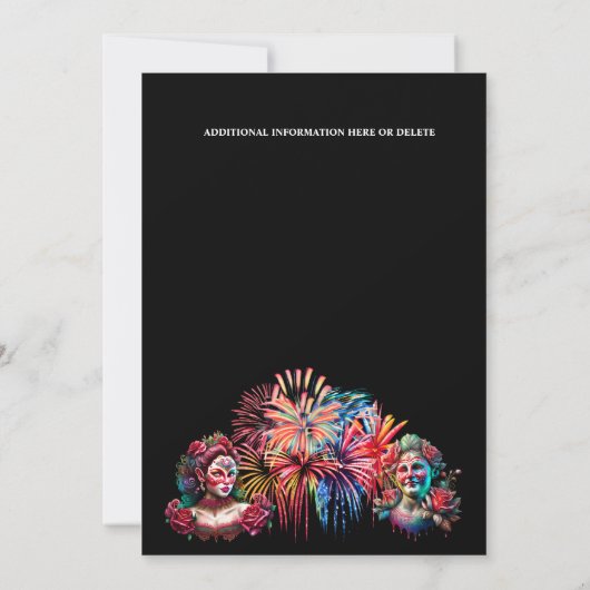 Invitation Festival du feu d'artifice du carnaval (Dos)