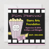 Invitation Festival du film Bande de films de pop jaune et ro (Devant)