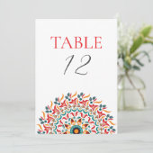 Invitation Festival Elegance Mandala Wedding Table Number (Debout devant)
