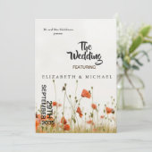 Invitation Festival fleur sauvage Thème Floral Mariage (Debout devant)