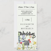 Invitation Festival fleur sauvage Thème Floral Mariage (Dos)