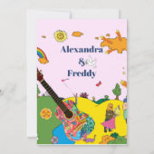 Invitation Festival mariage Champs Musique Mariage moderne (Dos)