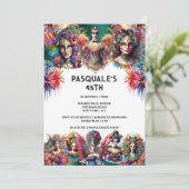 Invitation Festival showman femmes feu d'artifice thème du ca (Debout devant)