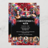 Invitation Festival showmen carnaval fête cirque thème fun (Devant / Derrière)