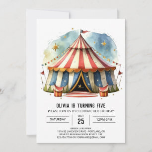 Invitation Festival Whimsical Joy Circus Anniversaire