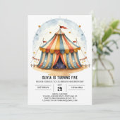 Invitation Festival Whimsical pour enfants Cirque Anniversair (Debout devant)