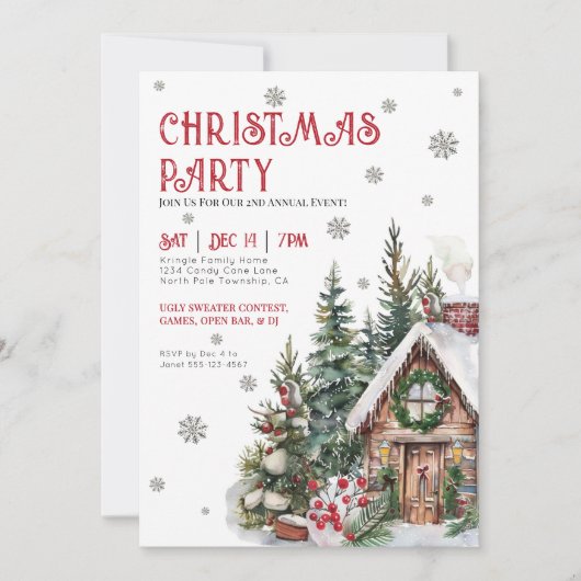 Invitation Festivale Fête de Noël d'hiver (Devant)