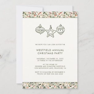 Invitation Festivale Fête des baies rouges Fête de Noël