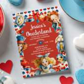 Invitation Festive Alice in ONEDERLAND 1st Birthday Tea Party