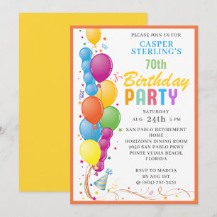 Invitation Festive Balloon Anniversaire