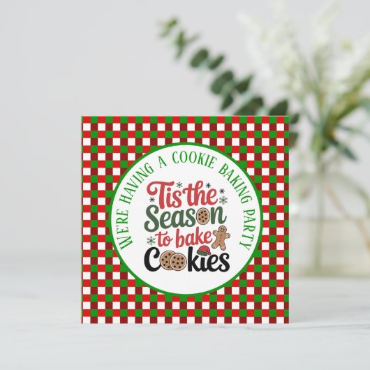 Invitation Festive biscuit Fête de saison (Debout devant)