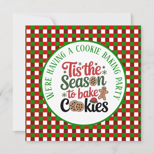 Invitation Festive biscuit Fête de saison (Devant)