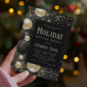 Invitation Festive Black Gold Ornaments Festive
