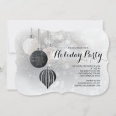 Invitation Festive Black & White Holiday Party (Devant)