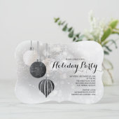 Invitation Festive Black & White Holiday Party (Debout devant)