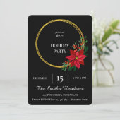 Invitation Festive Black Wreath Fête Mignonne Élégante (Debout devant)