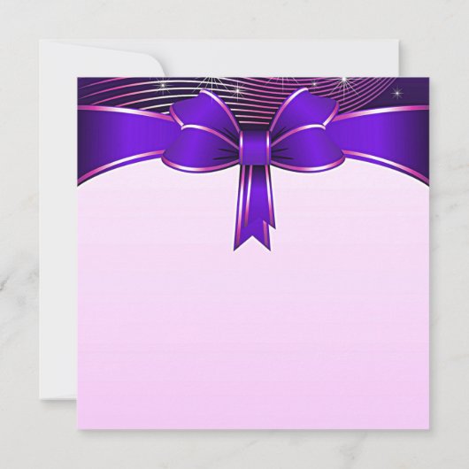 Invitation Festive Blue Ribbon Mariage 5,25 pouces (Dos)