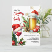 Invitation Festive Boissons Noël (Debout devant)