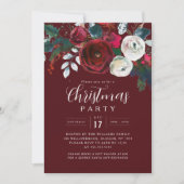 Invitation Festive Burgundy Foliage Christmas Party   (Devant)
