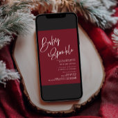 Invitation Festive Burgundy Red Baby Sprinkle Invi