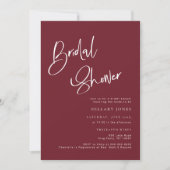 Invitation Festive Burgundy Red Bridal Shower (Devant)