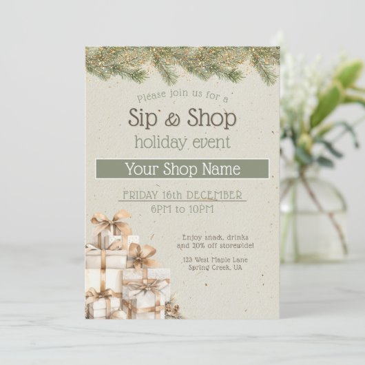 Invitation Festive business Holiday Event marketing (Debout devant)