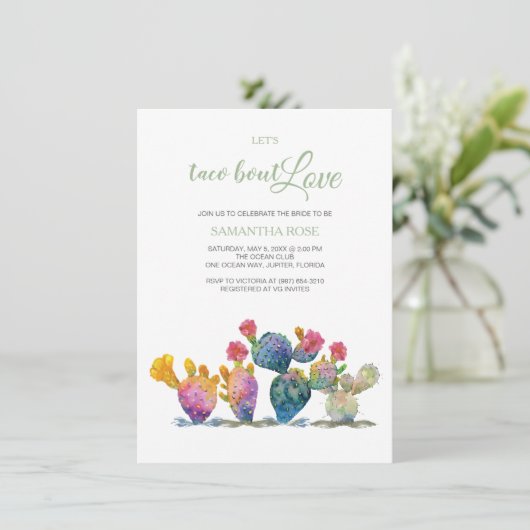 Invitation Festive Cactus Fête des mariées Fiesta (Debout devant)