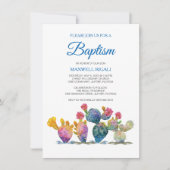 Invitation Festive Cactus GARÇON BAPTISM Fiesta (Devant)