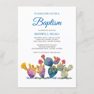 Invitation Festive Cactus GARÇON BAPTISM Fiesta