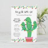 Invitation Festive Cactus Noël (Debout devant)
