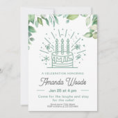 Invitation Festive Cake Green fête d'anniversaire (Devant)