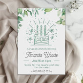 Invitation Festive Cake Green fête d'anniversaire