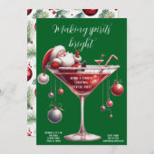 Invitation Festive Christmas Cocktail Party (Devant / Derrière)