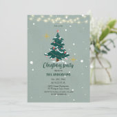 Invitation Festive Christmas Dinner Invitation-Snowflake Tree (Debout devant)