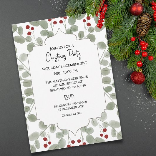 Invitation Festive Christmas Holiday Party Custom