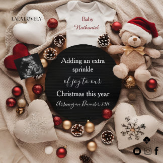 Invitation festive Christmas holiday Pregnancy Announcement